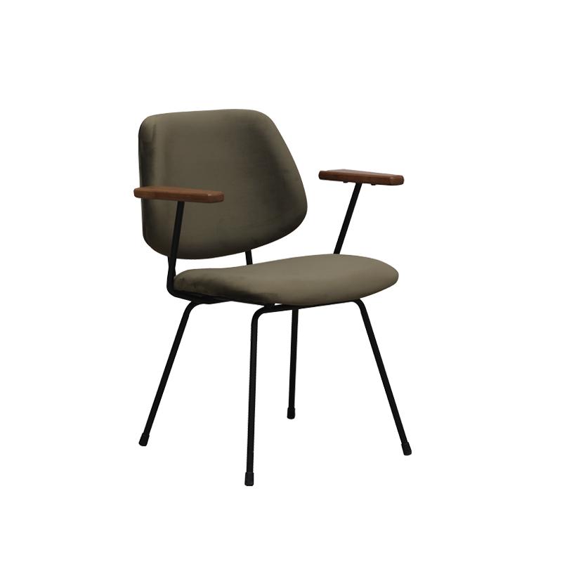  Eetkamerstoel Gastron - Hunter - Fluweel - Zwart Metalen Frame afbeelding 1