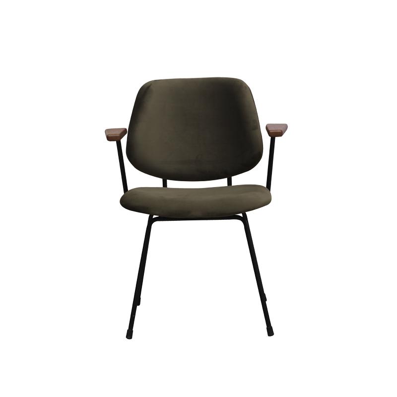  Eetkamerstoel Gastron - Hunter - Fluweel - Zwart Metalen Frame afbeelding 2