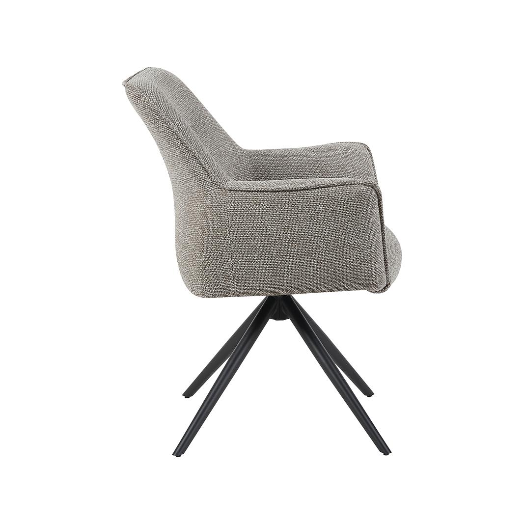  Eetkamerstoel Kimora - Mushroom - Royal Boucle - Zwart Metalen Frame afbeelding 3