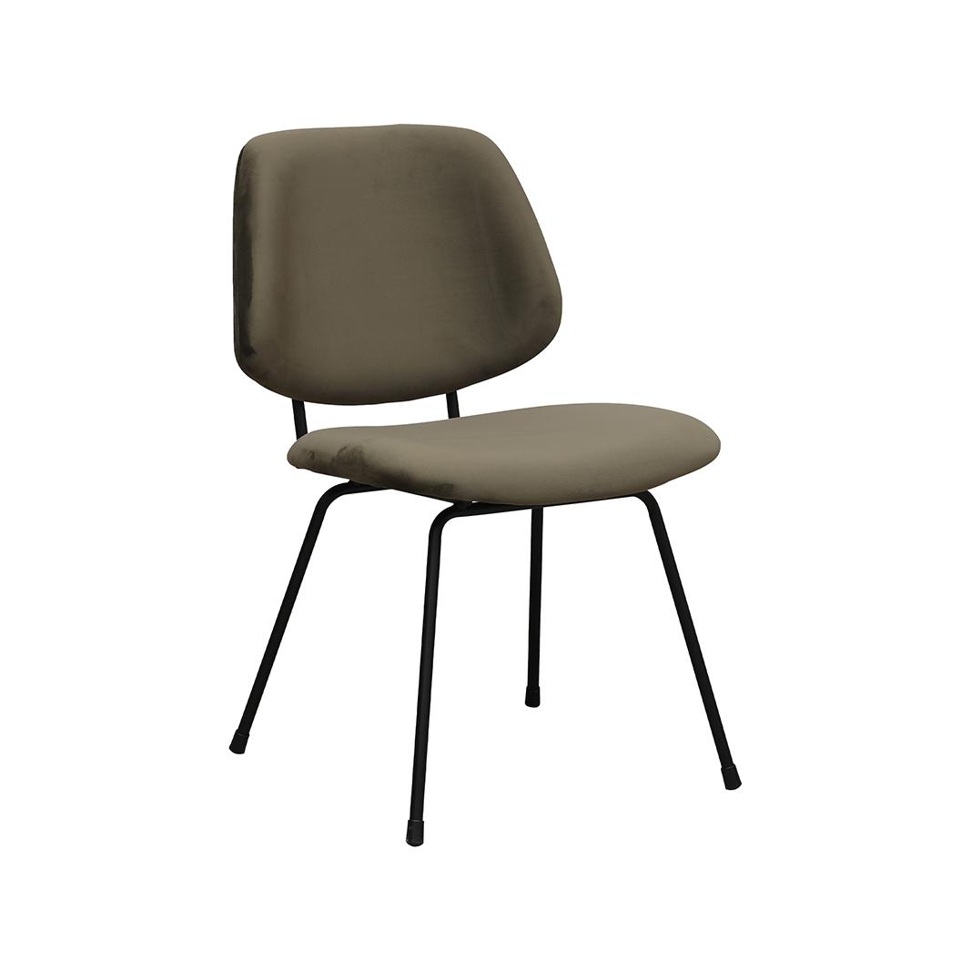  Eetkamerstoel Bello - Hunter - Fluweel - Zwart Metalen Frame afbeelding 1