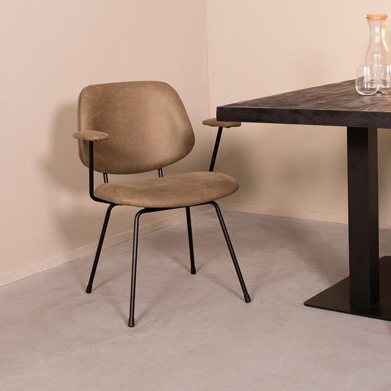  Eetkamerstoel Rivano - Moss - Micro Suede - Zwart Metalen Frame afbeelding 1