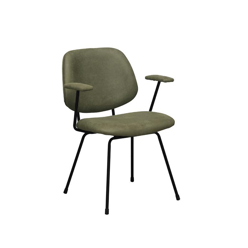  Eetkamerstoel Rivano - Moss - Micro Suede - Zwart Metalen Frame afbeelding 2