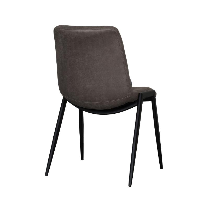  Eetkamerstoel Noor - Taupe - Micro Suede - Zwart Metalen Frame afbeelding 3