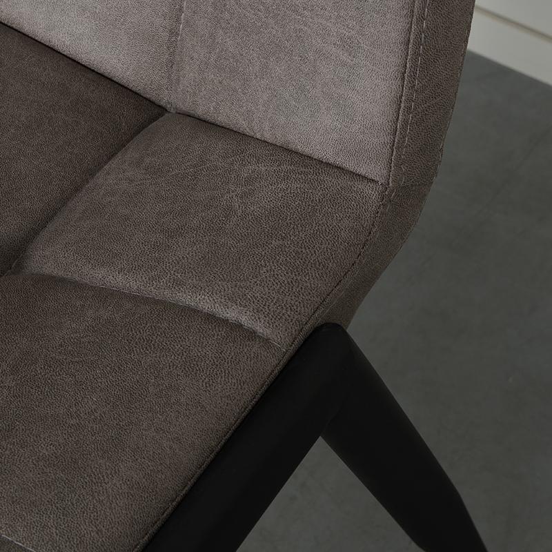  Eetkamerstoel Noor - Taupe - Micro Suede - Zwart Metalen Frame afbeelding 4