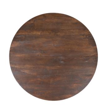 ronde eetkamertafel donkerbruin mangohout 130cm