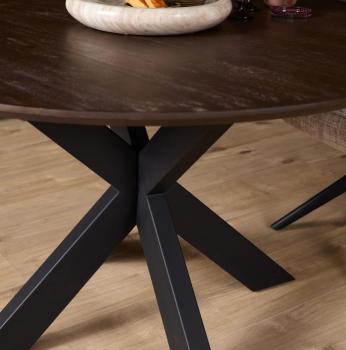 Ronde mango tafel donkerbruin 130 cm