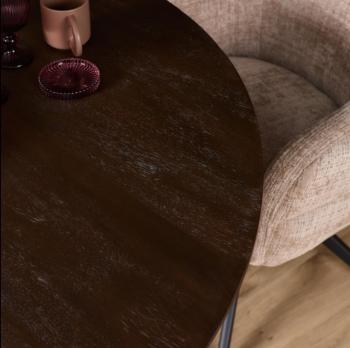 Ronde mango tafel donkerbruin 130 cm