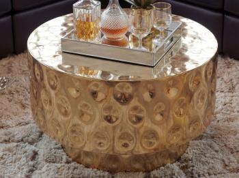 Ronde salontafel aluminium goud 60 cm