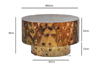 Ronde salontafel aluminium goud 60 cm