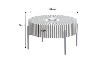 ronde salontafel black & white 64 cm