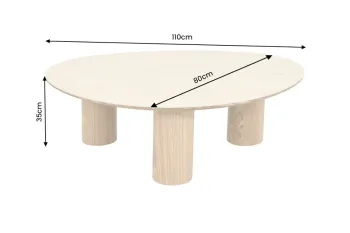 Salontafel eikenlook met travertin keramiek 110 cm