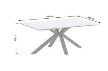 Salontafel keramiek wit marmer look 100 cm