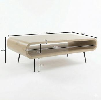 Salontafel mangohout wit 90 cm