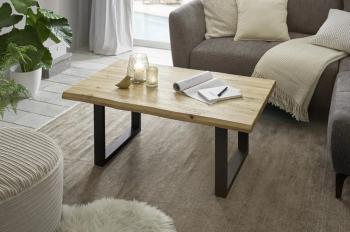 Salontafel eiken met boomstamkanten 110 cm