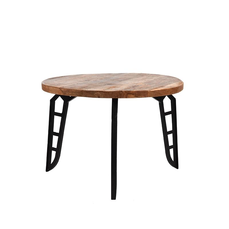 Salontafel Flintstone - Rough - Mangohout - 60 cm - Rond afbeelding 3