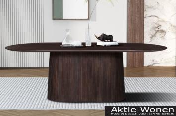 ovale eettafel donkerbruin 230 cm