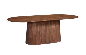 Ovale eettafel lichtbruin 230 cm
