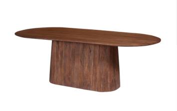 Ovale eettafel lichtbruin 230 cm