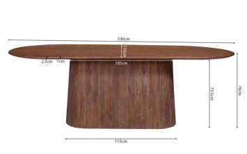 Ovale eettafel lichtbruin 230 cm