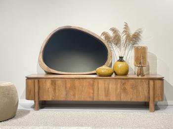 TV-meubel mangohout bruin naturel 210 cm