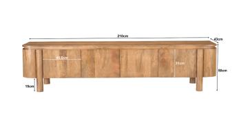 TV-meubel mangohout bruin naturel 210 cm