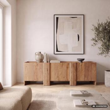 TV meubel massief acaciahout 3 deuren 165 cm