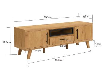 TV meubel eiken kleur 150 cm