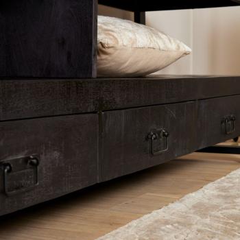 Tv-meubel-zwart-mangohout-220 cm