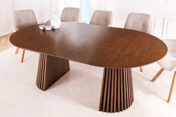 uitschuifbare ronde tafel donkerbruin eiken kleur 120-200 cm