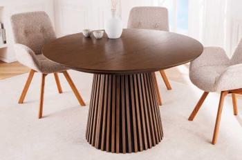 uitschuifbare ronde tafel donkerbruin eiken kleur 120-200 cm
