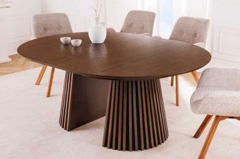 uitschuifbare ronde tafel donkerbruin eiken kleur 120-200 cm