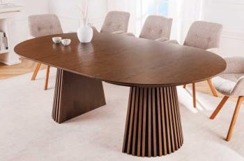 uitschuifbare ronde tafel donkerbruin eiken kleur 120-200 cm