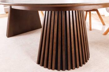 uitschuifbare ronde tafel donkerbruin eiken kleur 120-200 cm