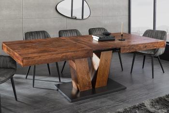 Uitschuifbare Eettafel donkerbruin 160-200 cm