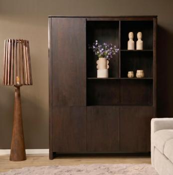 Wandkast XL mangohout donkerbruin 160 cm