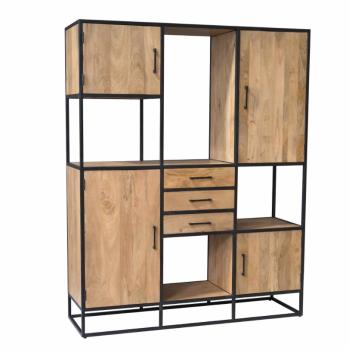 Wandkast mango naturel 160 cm