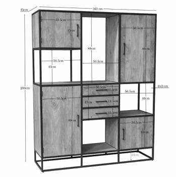 Wandkast mango naturel 160 cm