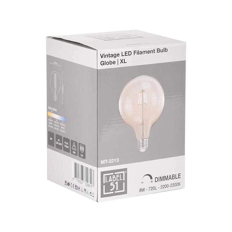  Lichtbron Led Kooldraadlamp Bol - Glas - XL afbeelding 3