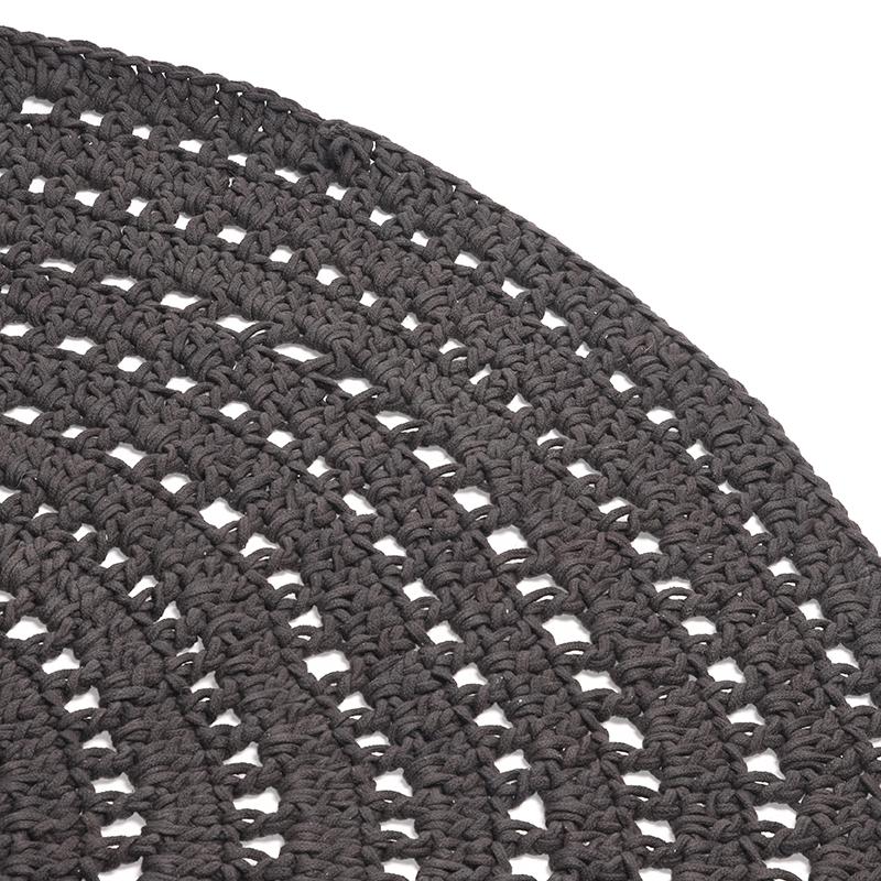  Vloerkleed Knitted - Antraciet - Katoen - 150x150 cm afbeelding 4