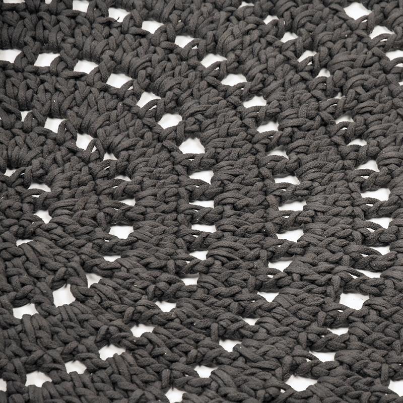  Vloerkleed Knitted - Antraciet - Katoen - 150x150 cm afbeelding 3