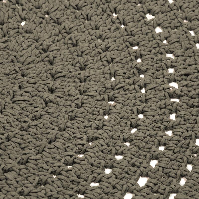  Vloerkleed Knitted - Army green - Katoen - 150x150 cm afbeelding 3