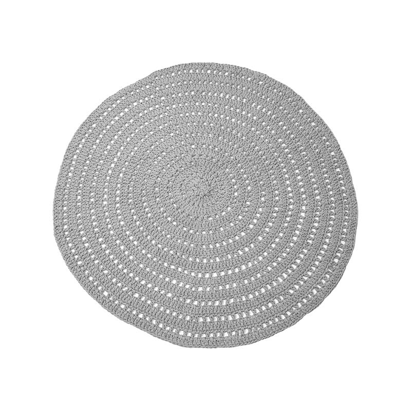 Vloerkleed Knitted - Grijs - Katoen - 150x150 cm afbeelding 1