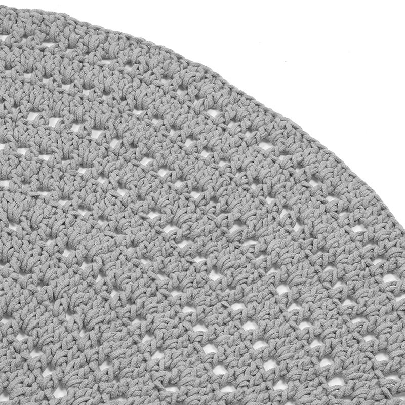  Vloerkleed Knitted - Grijs - Katoen - 150x150 cm afbeelding 4