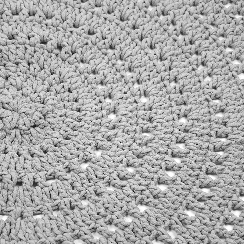  Vloerkleed Knitted - Grijs - Katoen - 150x150 cm afbeelding 3