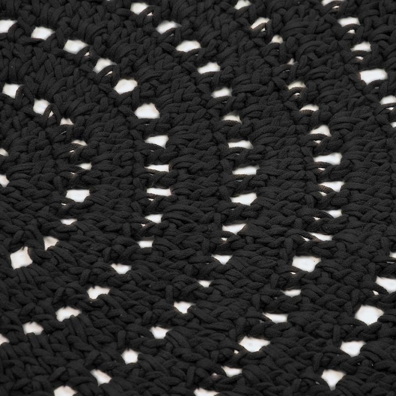  Vloerkleed Knitted - Zwart - Katoen - 150x150 cm afbeelding 3