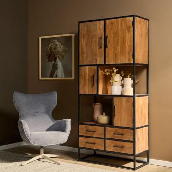 Wandkast mango naturel bruin 90 cm