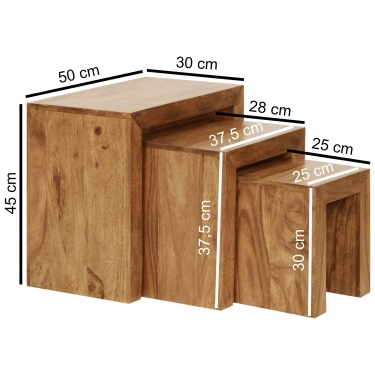 bijzettafel set acacia hout