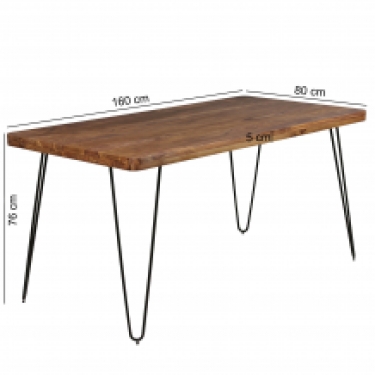 eettafel sheesham 160 cm