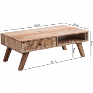 salontafel acacia met lade