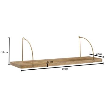 Wandschap mangohout 60 cm